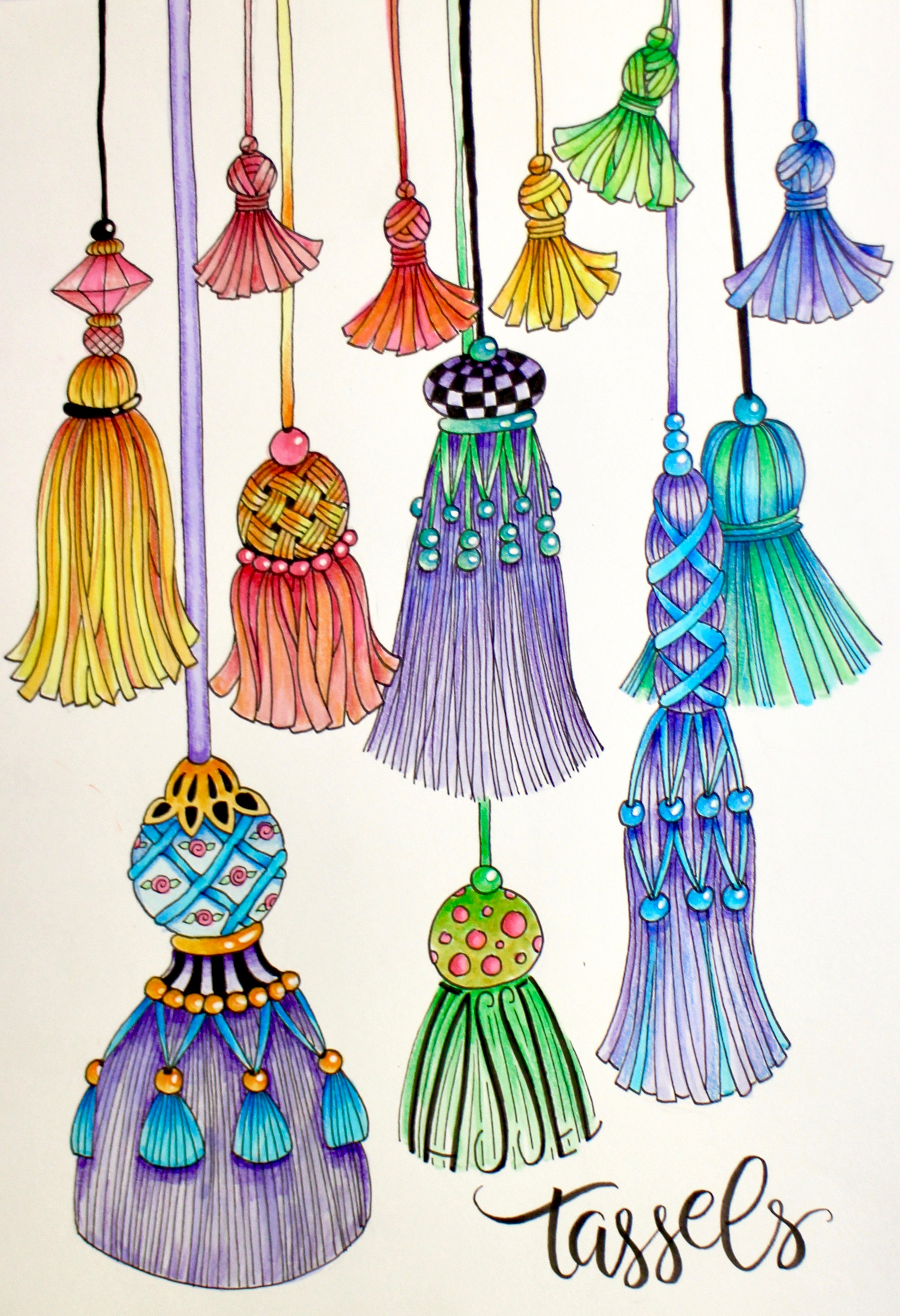 Layering Colors with these Colorful Tassels - Tombow USA Blog